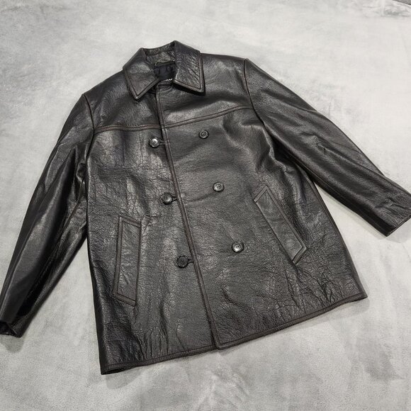 COACH Leather Peacoat Size M (Oversized) - Picture 8 of 15